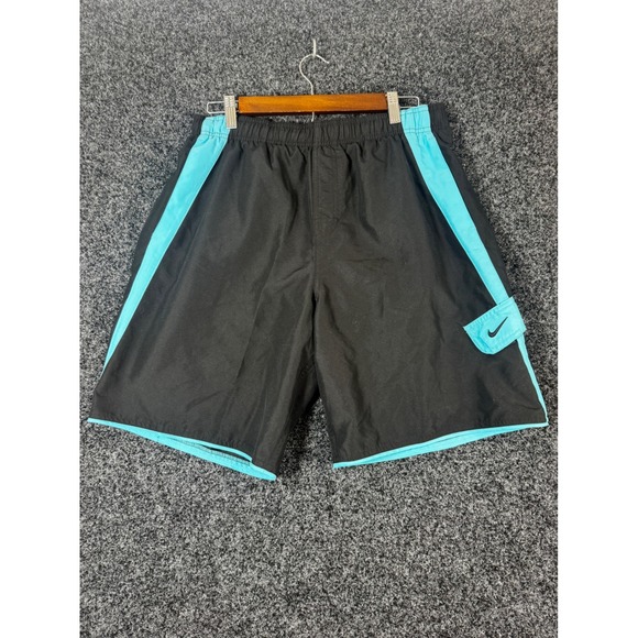 Nike Other - Nike Mens Swim Trunks Black Teal Mesh Lined Board Shorts Size Medium